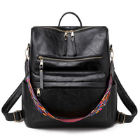 PU cuir imprimé léopard rétro mode doux imperméable fermeture à glissière Polyester décontracté nouveau Style convertible sac à dos pour les filles