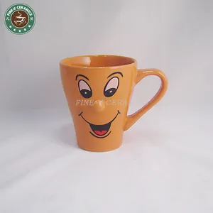 Canecas de cerâmica de troféus, presentes engraçados da promoção 3d, sorriso de rosto alto, canecas de cerâmica, dupla vitrificadas, copos de expressão de porcelana