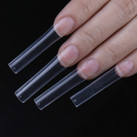 Clair naturel 500 pièces sac XXL demi-couverture tuyau d'eau pointes d'ongles carré C courbe appuyer sur les pointes d'ongles demi-couverture C courbe pointe d'ongle
