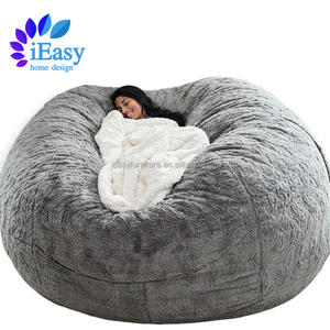IEasy 6ft Red Wine <strong>Faux</strong> <strong>Fur</strong> Sofa Living Room Sofa Bed <strong>Beanbag</strong> Furniture Bean Bag Couch Big Size Fabric Couch <strong>Beanbag</strong>(only Cover) - Product Image 5