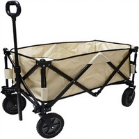 Chariot de transport pliable NBT Outdoor OEM avec toile Oxford et structure métallique verte, design réglable à quatre roues pour le camping et le rangement