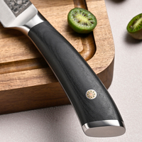 8-inch Damascus staal VG10 kern snijmes, vleesmes met Pakka houten handvat, professioneel keukenmes