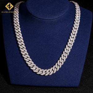 New Product Fashion 925 Sterling <b>Silver</b> Necklace Link <b>Chain</b> 12mm VVS Moissanite <b>Cuban</b> Link <b>Chain</b> HipHop Iced Out Jewelry GRA - Product Image 4