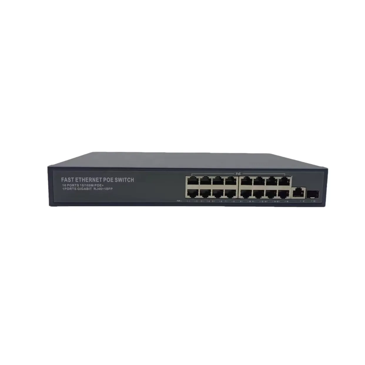 CCTV IP 10/100Mbps 16 port PoE with 1 sfp 1RJ45 gigabit uplink ethernet poe switch