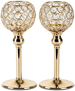 Bougeoir En Cristal doré pour Centres De Mariage Bougeoirs Fête D'anniversaire Table À Manger Bougie Décoration De <span class=keywords><strong>La</strong></span> Maison - Product Image 1