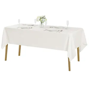 結婚式の宴会やレストランのための卸売テーブルクロス60x120インチ長方形ポリエステルテーブルクロス