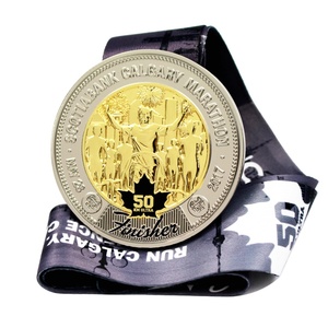 Proveedor Oro: Medalla de finalista de maratón deportiva de tela con cinta y cordón para el cuello, diseño chino personalizable para niños (5k, 10k, 21.1k) - Product Image 3