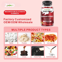 Gummies et capsules de glycinate de magnésium à marque privée pour adultes – Aide naturelle au sommeil, végétalien, sans OGM, vente en gros
