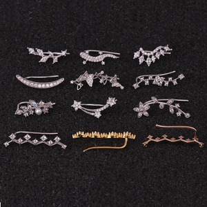 ต่างหูแบบหนีบหูรูปดอกไม้ ใบไม้ ตุ๊กแก  ชุบทอง  จำนวน 50 ชิ้น/ล็อต - Product Image 2