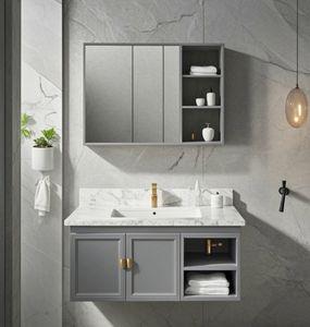 Modern <b>Small</b> <b>Bathroom</b> Vanity Design <b>Mirror</b> Sink <b>Bathroom</b> Furniture Cabinet With Light - Product Image 2