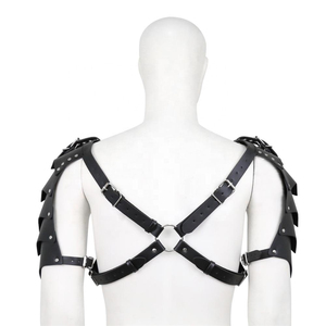 Latest Cool Design BDSM Bondage <strong>Fetish</strong> Men's Shoulder Strap Faux Leather Gay Black Chest Harness - Product Image 5