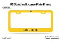 BOLONG NOUVEAUTÉ Cadre de plaque d'immatriculation de voiture en plastique ABS, taille US 12x6, support de numéro vierge, logo personnalisé, ODM, décoration automobile