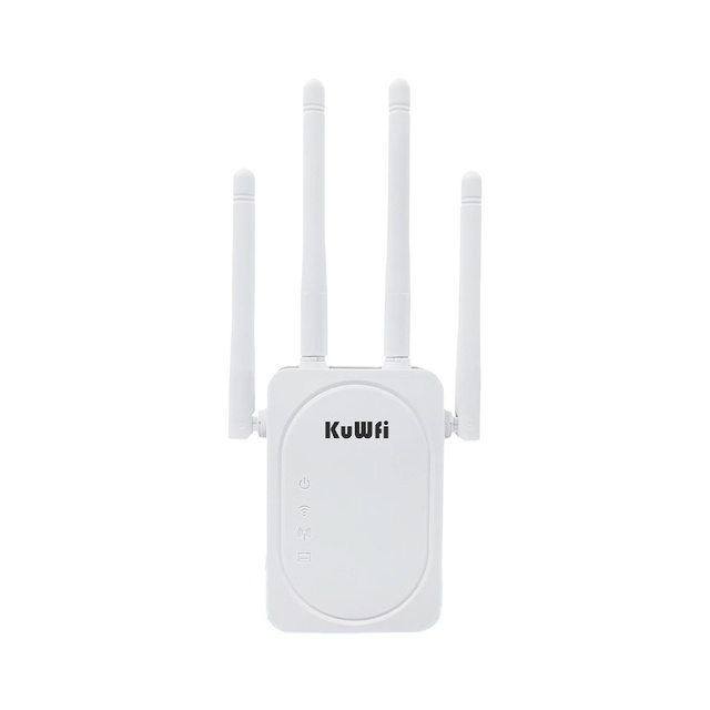 2.4G 300Mbps KuWFi Wi-Fi Repeater 7628ZJ10 Indoor Use Wireless Extender 5DBi Antenna Wide Coverage WiFi