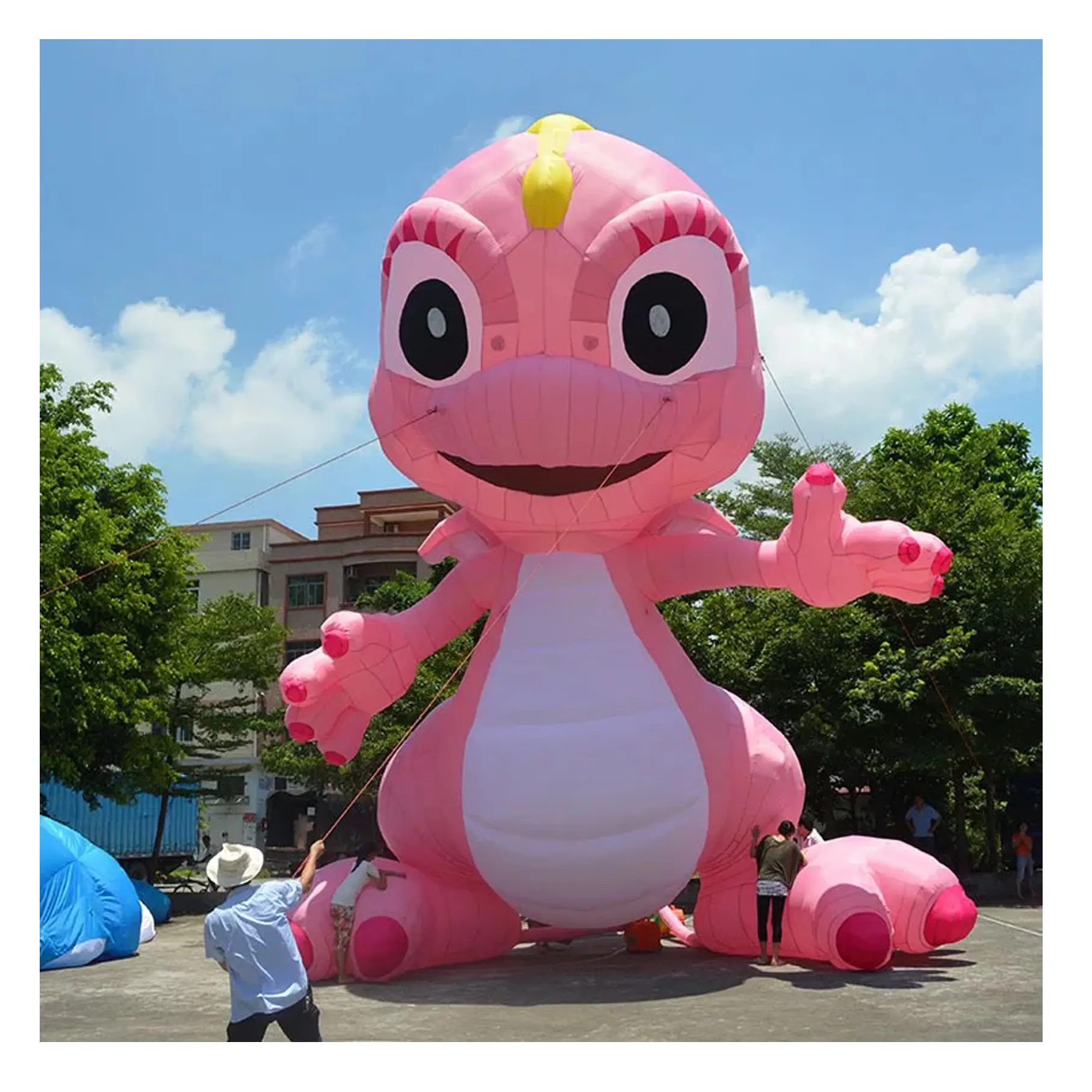 Figura de película inflable gigante, modelos de dragón rosa para publicidad de películas