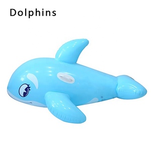 Bouée gonflable dauphin pour enfants et adultes, <span class=keywords><strong>radeau</strong></span> de natation animalier à chevaucher avec poignée, jouet aquatique de fête à thème dessin animé - Product Image 4