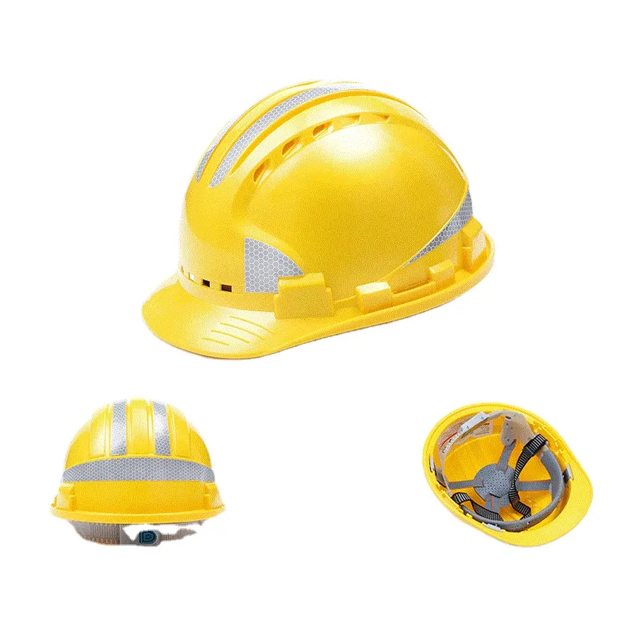Wholesale Custom heavy duty ABS construction resistant helmet low price promotion reflective strip night work safety hat