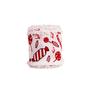 Nuovo arrivo nastro di tela con filo di natale, nastri di tela con cavo da neve, nastri con stampa di caramelle per regalo - Product Image 4