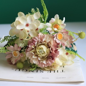 ดอกเบญจมาศเทียม6สี,พุ่มหลุมฝังศพสำหรับตกแต่งบ้านงานแต่งงาน - Product Image 4