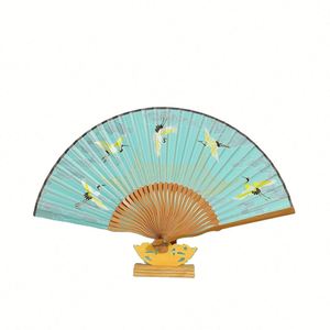 Abanico Plegable Ecológico de Verano con Mango Carbonizado y Borlas, Diseño Clásico Chino de Estilo Antiguo para Año Nuevo, Artesanía de Bambú - Product Image 1