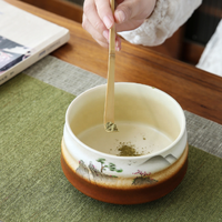 Ensemble Matcha Fouet en bambou pour le thé Ensemble de fouet et bol Matcha traditionnel (4 pièces) MC02