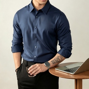 Chemises habillées de luxe en modal 60S de haute qualité à manches longues pour hommes – Vente en gros de chemises décontractées de luxe pour hommes de marque - Product Image 1