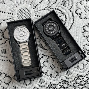 Montre homme SABR à mouvement à quartz, bracelet en acier inoxydable, <span class=keywords><strong>cadran</strong></span> <span class=keywords><strong>noir</strong></span> arabe, aiguille à défilement, boule magnétique - Product Image 2