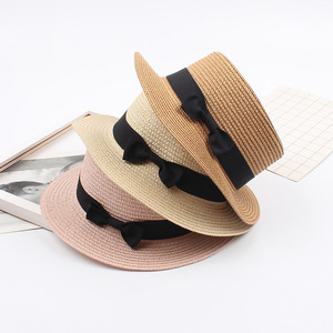 Cappello di Paglia Personalizzato con Logo Stampato, Cappello Panama Estivo da Spiaggia in Carta e Paglia, Personalizzabile per Bambini con Nastro - Product Image 1