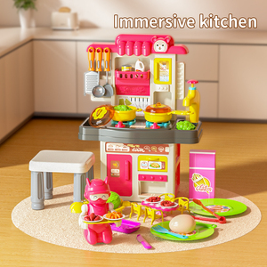 Little Chef Music Toddler Kitchen Food Toys Sizzling Kids Cooking Set para niños en edad preescolar Pretend Play Housekeeping Juguete de plástico - Product Image 5