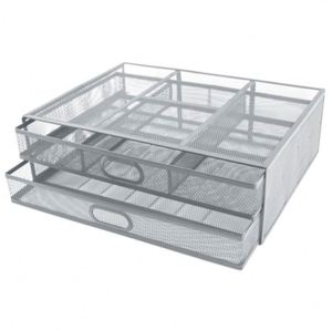 2 Tier Monitor <b>Stand</b> Metal Monitor Riser with Drawer Desk Organizer with Storage Desktop Computer <b>Stand</b> for <b>PC</b>, Laptop, Printer - Product Image 4
