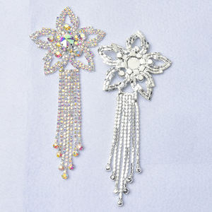 Cristal Strass Applique Décoratif Base En Métal Ceinture De Mariée Diamant Cristal AB Marquise Patches Réglage Coudre Sur L'épaule - Product Image 4