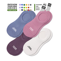 Chaussettes basses invisibles respirantes en coton antidérapantes pour femmes, logo personnalisé, solides, sans couture, décontractées, basiques