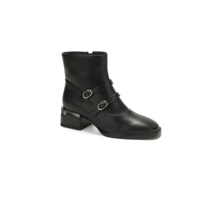 <span class=keywords><strong>Bottines</strong></span> à talon épais et bout carré pour femmes, <span class=keywords><strong>chaussures</strong></span> à double boucle pour les fêtes et le quotidien - Product Image 2