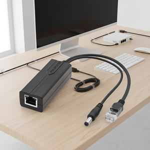 Injecteur adaptateur Gigabit PoE 100/1000 Mbps IEEE802.3at 12V 1.2A avec isolation, connecteur RJ45 pour caméra IP Zhenqian - Product Image 3