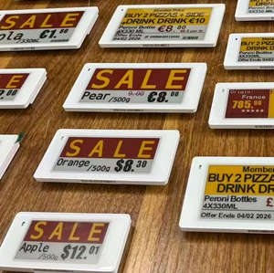 Solution d'étiquettes électroniques de rayonnage 2,4 GHz, écran d'étiquettes E-Ink 2,9 pouces, étiquettes de prix numériques pour magasin, étiquettes Wi-Fi ESL - Product Image 1