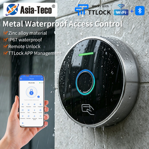 Asia-Teco TTLock, Control de Acceso con Huella Digital, Tarjeta, <span class=keywords><strong>APP</strong></span> y Bluetooth, Gestión por Aplicación, WIFI, Resistente al Agua, Desbloqueo Remoto - Product Image 1