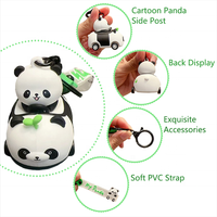 Hot verkopende schattige panda PVC sleutelhanger met offset- en UV-print, auto sleutelring, tas hanger, sleutelhouder, cadeau