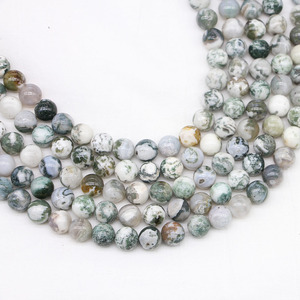 Cuentas sueltas de ágata natural, ágata redonda con forma de árbol para la fabricación de pulseras, venta al por mayor, origen Yiwu, primavera 2023 - Product Image 1