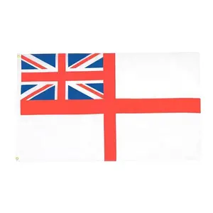 3x5 फीट सफेद एनसाइन ध्वज पॉलिएस्टर सेंट जॉर्ज ध्वज ब्रिटिश रॉयल नेवी जहाज बैनर दो धातु ग्रोमेट के साथ