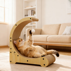 <b>Cat</b> <b>Scratching</b> Board Arc Shaped Wear Resistant For Sofas And Chaise Longues Solid Color One Level Design - Product Image 1
