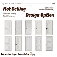 Porte intérieure en MDF blanc, design Shaker américain populaire, porte moulée en mélamine, prix de gros OEM