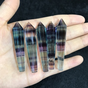 Arc-en-ciel naturel Fluorite baguette Point Quartz cristal baguettes Points <span class=keywords><strong>pendule</strong></span> pour la décoration - Product Image 6