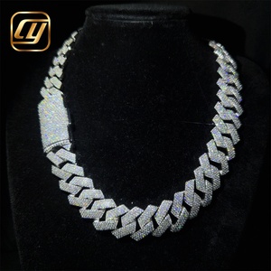 Hip Hop Jewelry 925 Sterling Silver Hip Hop 20MM <b>Iced</b> <b>Out</b> GRA Certificated VVS Moissanite Diamond Cuban Link <b>Chain</b> Necklace - Product Image 6