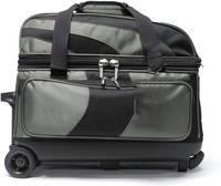 Sac de bowling à roulettes en polyester léger, capacité 2 boules, grand compartiment indépendant pour chaussures, capacité 50-70L