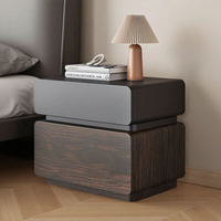 Table de chevet minimaliste nordique bicolore en bois avec tiroirs, meuble d'appoint pour salon et maison
