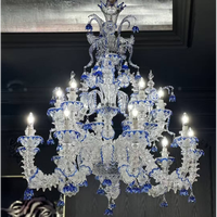 Lustre en verre soufflé à la main moderne, design luxueux, lustre en verre de Murano, lampes pour salon, hall d'hôtel
