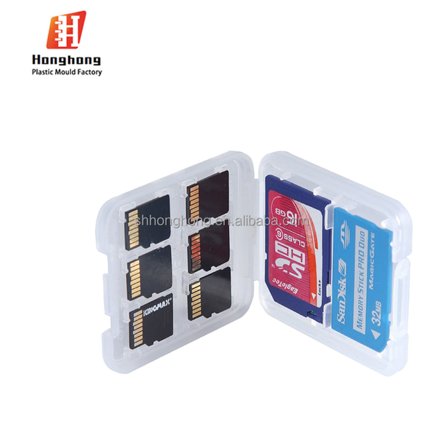 HH H133 Custom Injection Molding Micro SD TF SIM Card Holder Slim Metal Storage Portable EVA Tray Professional PP Multi Memory