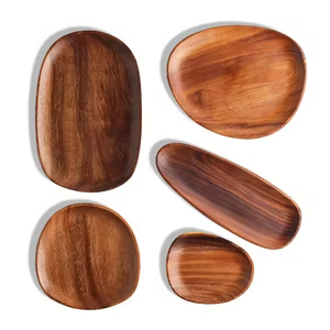 Bandeja de madera personalizada al por mayor para servir alimentos, bandeja de madera para servicio de cocina, platos, frutas, café, té, bandeja de bambú. - Product Image 3
