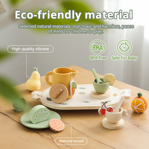 Jeu de thé de l'après-midi pour enfants, modèle de cuisine de simulation à domicile avec théière, pour l'éveil et le développement <span class=keywords><strong>des</strong></span> intérêts, idéal pour l'éducation précoce transfrontalière - Product Image 2