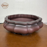 Pot à Bonsaï Classique en Argile Violette de Yixing, Écologique, pour Extérieur/Intérieur, Capacité 1L, Rectangulaire Irrégulier, Jardinières Rustiques pour Maison et Jardin