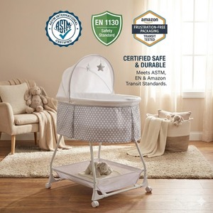 Berceau électrique à balancement automatique haut de gamme et durable pour bébé, avec mobile jouet - Product Image 2